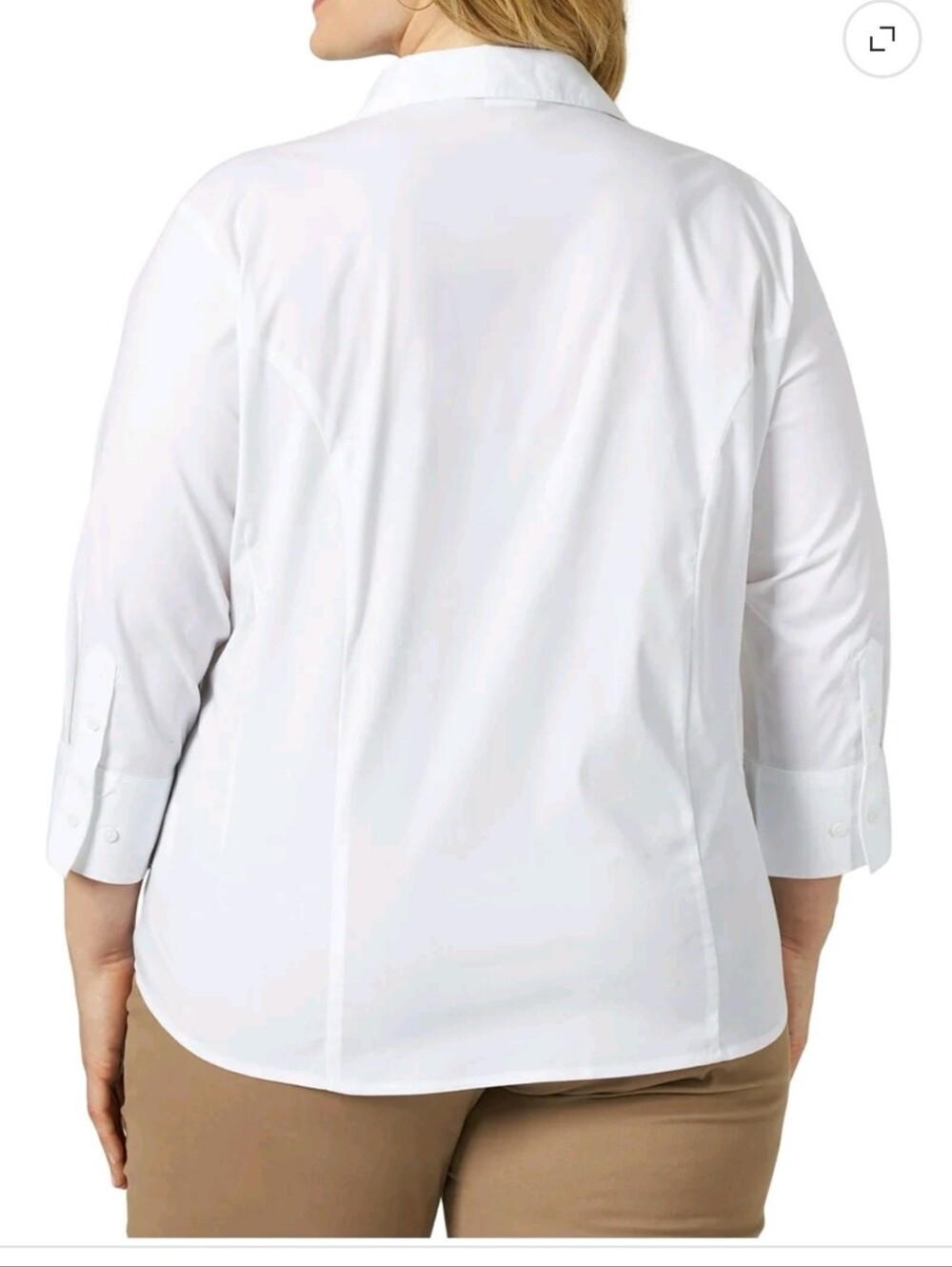Riders by Lee No-Gap Easy Care 3/4 Sleeve Shirt White 2X - Picture 2 of 7